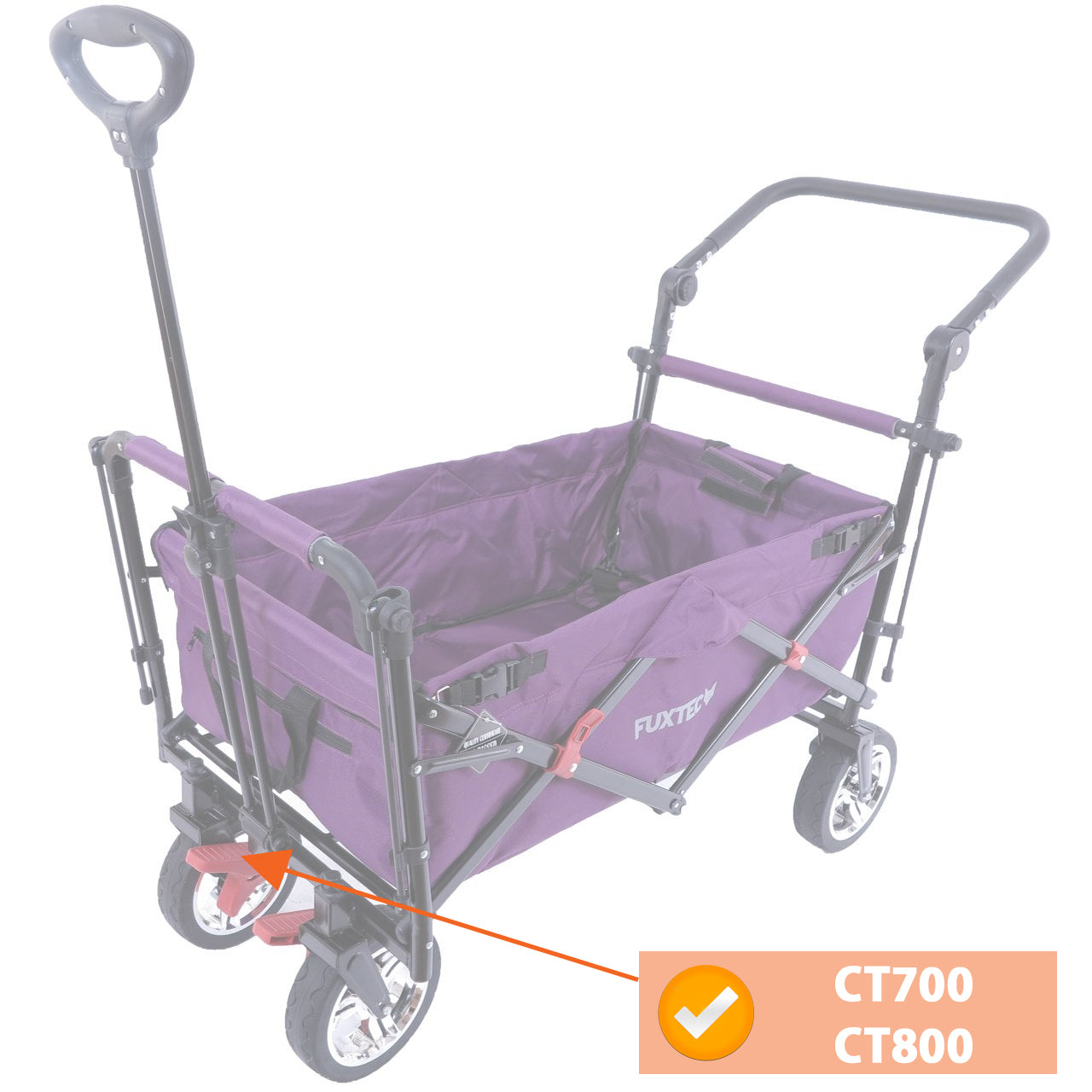 Držák kola vcetne brzdy BLACK CT500 levý/ CT700 a CT800 pravý