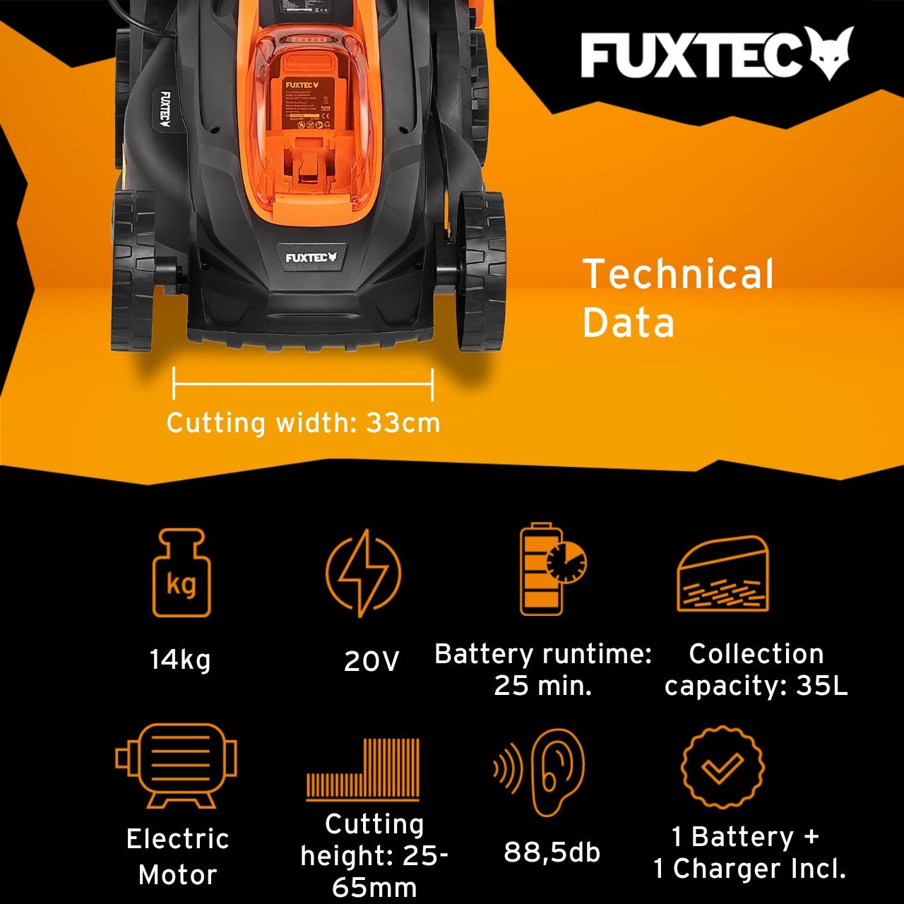 FUXTEC Cordless Lawn Mower FX-LM2030SET-UK