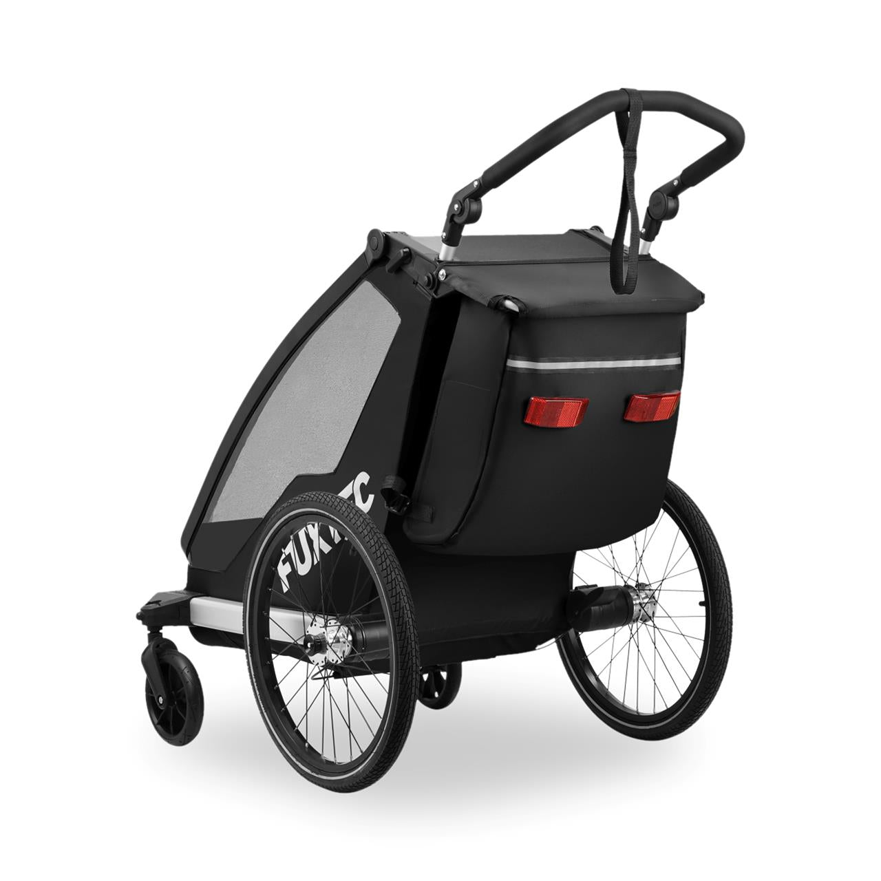 FUXTEC Fahrradanhänger FX-FA1S schwarz mit Joggerrad