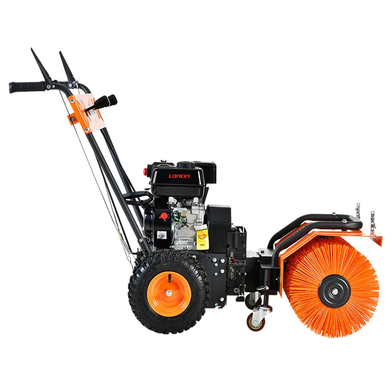 Benzínový zametací stroj FUXTEC FX-KM196-SET1 s nástavcem snehové frézy, snehovou radlicí a sberacem necistot