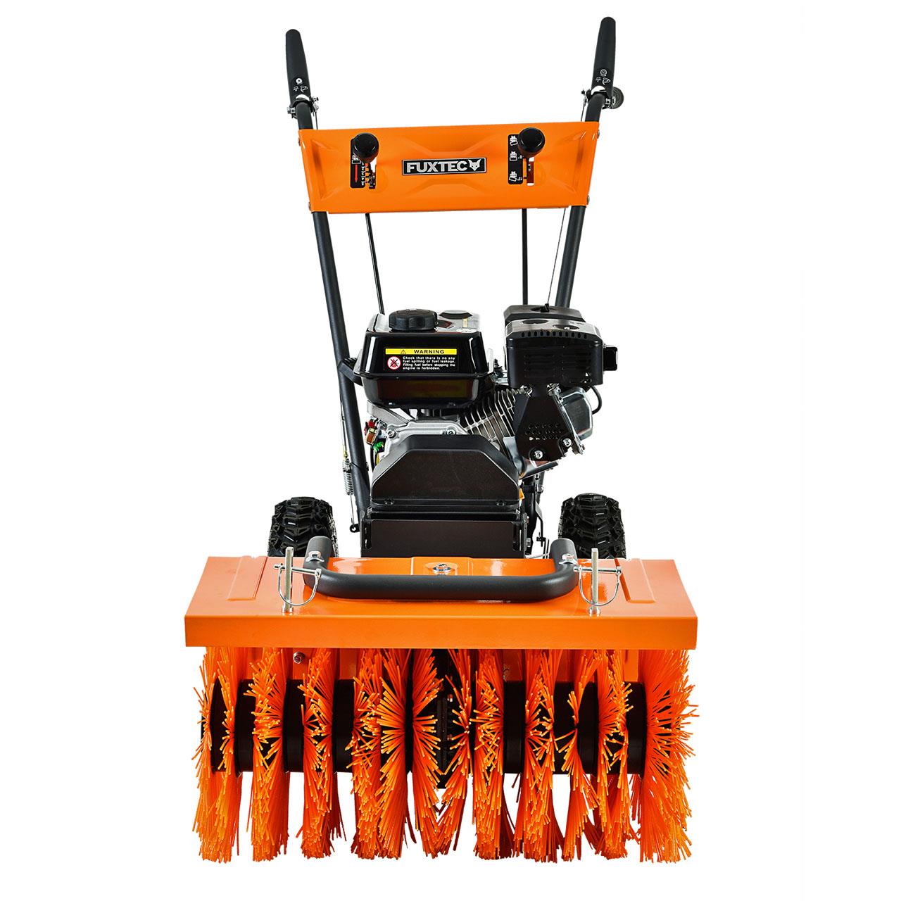 Sada benzínového zametacího stroje FUXTEC FX-KM196-SET3 s radlicí na sníh a nádobou na necistoty