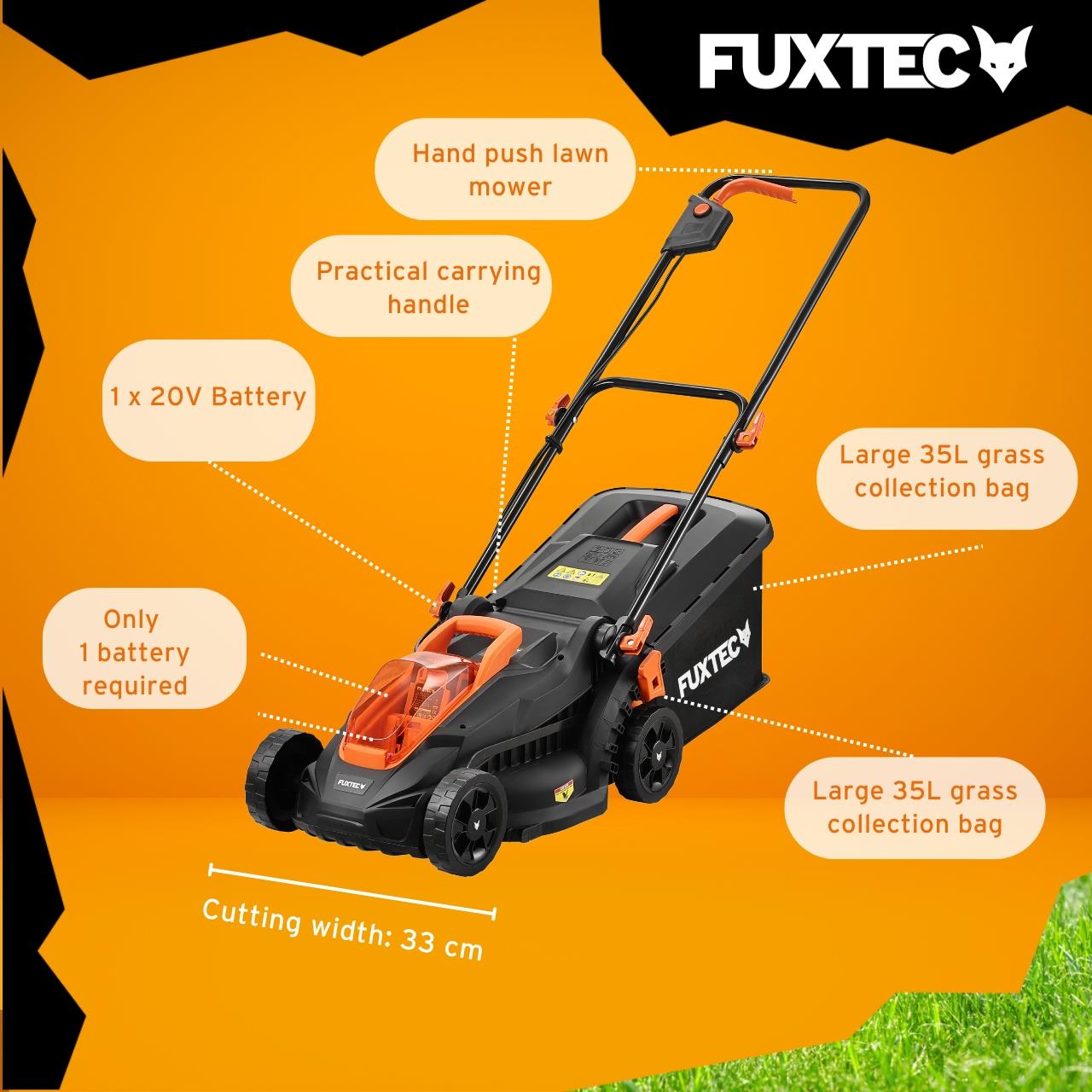 FUXTEC Cordless Lawn Mower FX-LM2030SET-UK